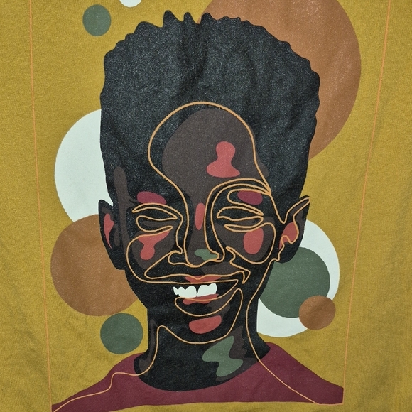 Black Boy Joy Black History Month Long Sleeve Graphic Tee - Mustard and Olive - Picture 2 of 4